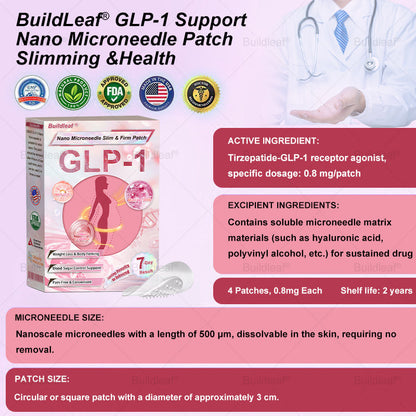 FDA Store | 𝐵uil𝗱𝐿ea𝐟® 𝐆𝐋𝐏-𝟏 Support 𝑁ano 𝑀icroneedle 𝑃atch with Collagen & Matrixyl 3000 丨Obesity,Cardiovascular Diseas, Diabetes, Sleep Apnea, Joint Problems and More