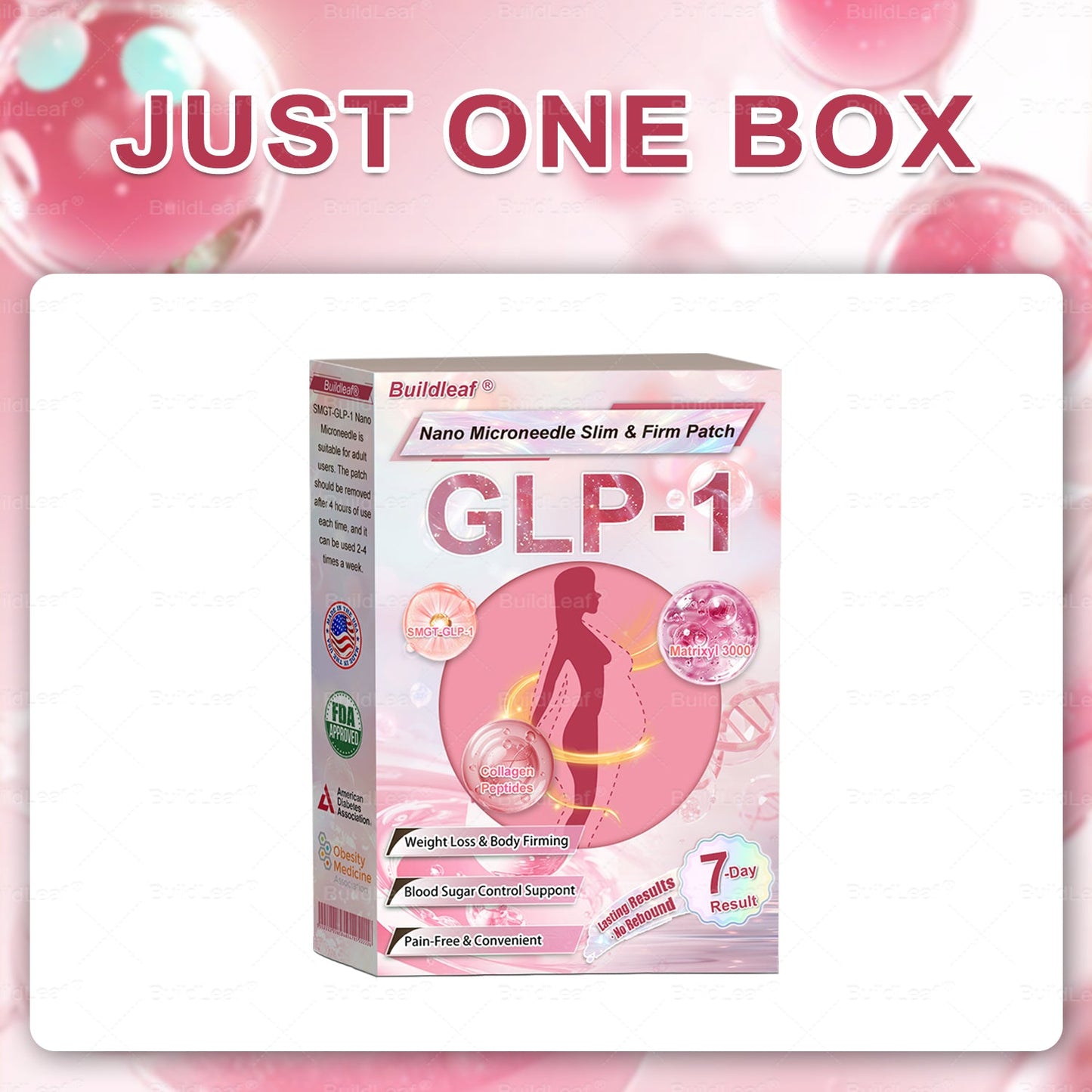 FDA Store | 𝐵uil𝗱𝐿ea𝐟® 𝐆𝐋𝐏-𝟏 Support 𝑁ano 𝑀icroneedle 𝑃atch with Collagen & Matrixyl 3000 丨Obesity,Cardiovascular Diseas, Diabetes, Sleep Apnea, Joint Problems and More