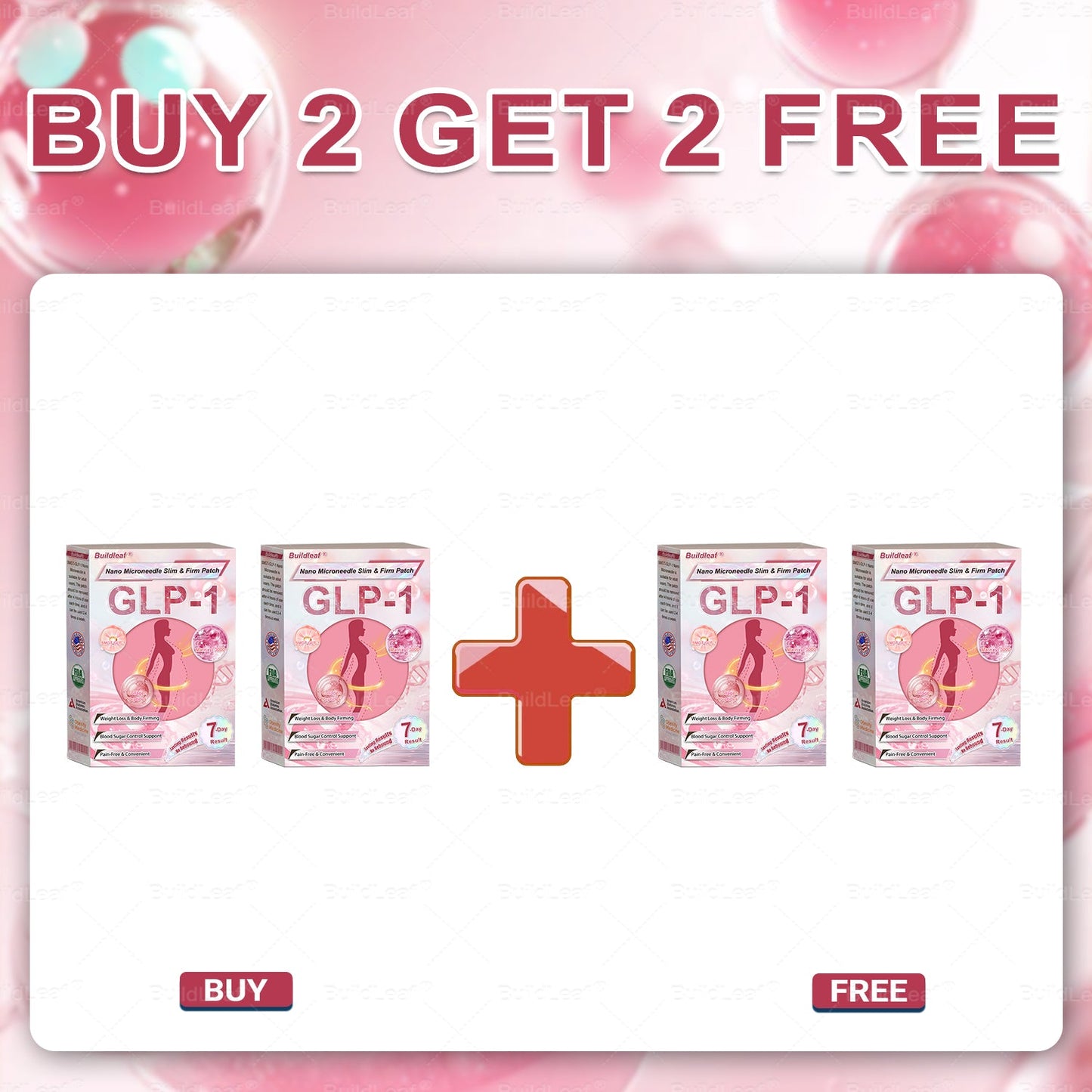 FDA Store | 𝐵uil𝗱𝐿ea𝐟® 𝐆𝐋𝐏-𝟏 Support 𝑁ano 𝑀icroneedle 𝑃atch with Collagen & Matrixyl 3000 丨Obesity,Cardiovascular Diseas, Diabetes, Sleep Apnea, Joint Problems and More